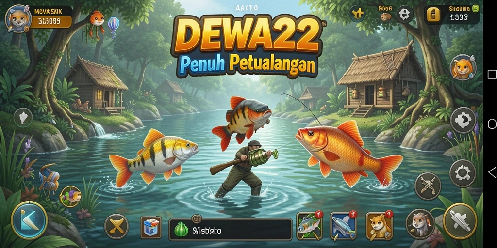 Tangkapan ikan yang dramatis dalam gameplay DEWA22.