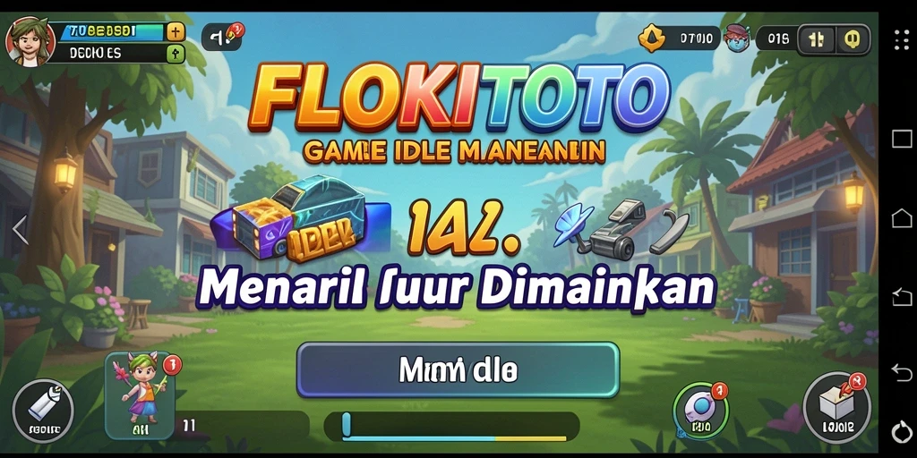 Screenshot gameplay <strong>FLOKITOTO</strong> menunjukkan momen mengumpulkan sumber daya yang mengasyikkan.