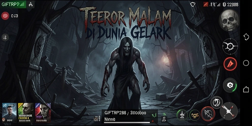 Screenshot gameplay GIFTRP288 menampilkan suasana menyeramkan dan menegangkan.