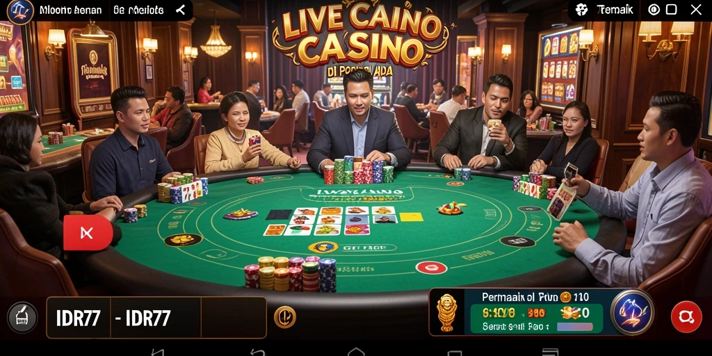 Tampilan gameplay Live Casino IDR77 yang menarik dan interaktif.