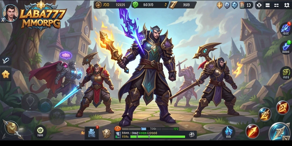 Screenshot permainan LABA777 menampilkan aksi seru dalam pertempuran MMORPG.