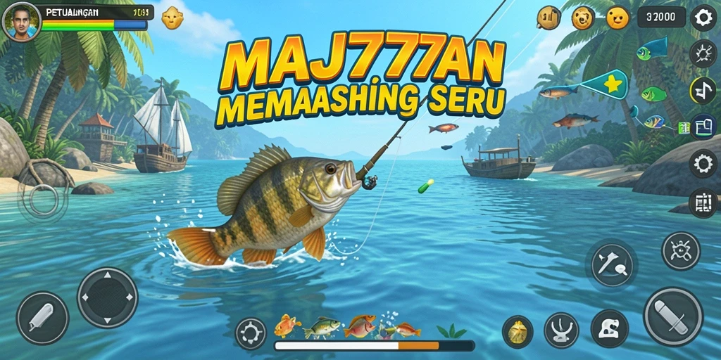 Gameplay seru memancing di lokasi yang indah.