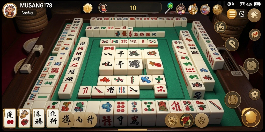 Screenshot gameplay <strong>MUSANG178</strong>, menampilkan tantangan mencocokkan ubin Mahjong.
