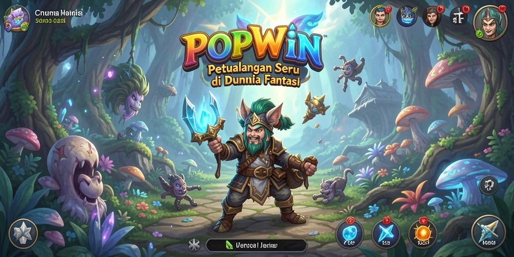 Screenshot gameplay <strong>POPWIN</strong> yang menampilkan petualangan seru di dunia fantastis.