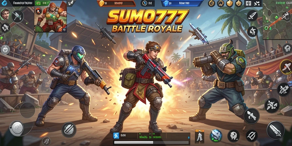 Tampilan gameplay seru dari SUMO777 di arena Battle Royale.